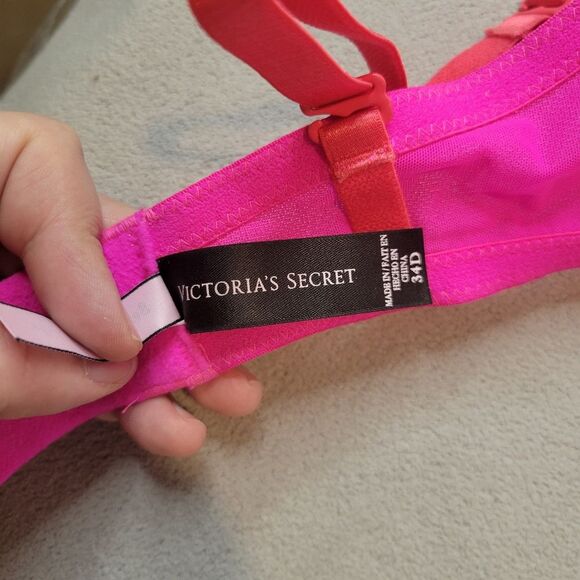 Victoria's Secret Pink Bra Lace Size 34D Push Up - Picture 4 of 5